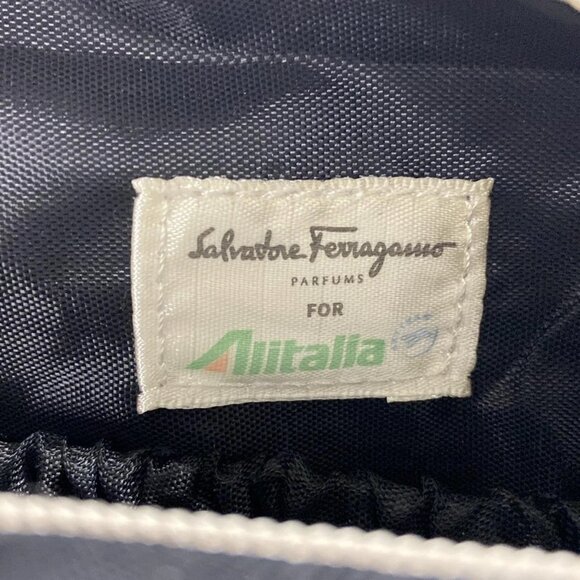 Auth Salvatore Ferragamo Gancini - Black Canvas Pouch - Picture 8 of 10